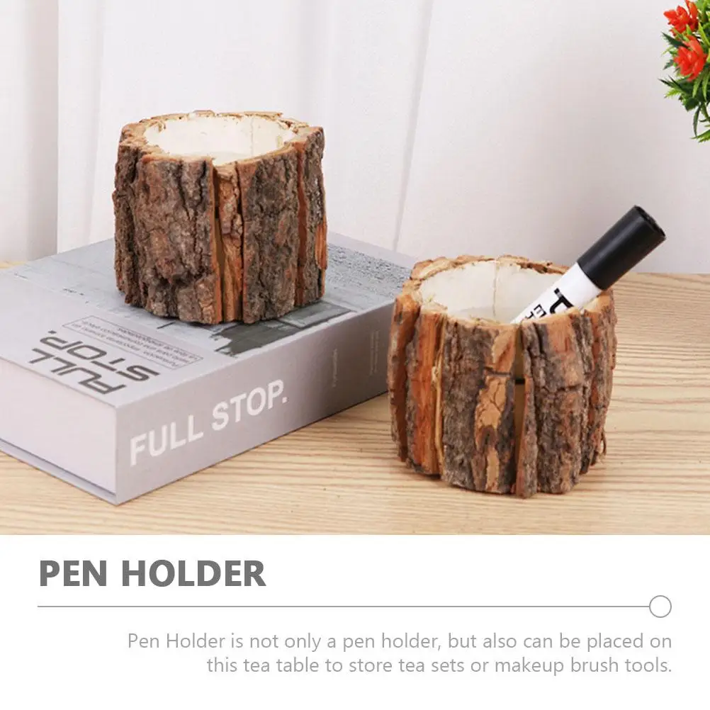 2 قطعة حامل قلم خشبي كبير أسلوب بسيط مكتب تخزين منظم قرطاسية منضدية قلم رصاص كوب ديكور مكتب المنزل