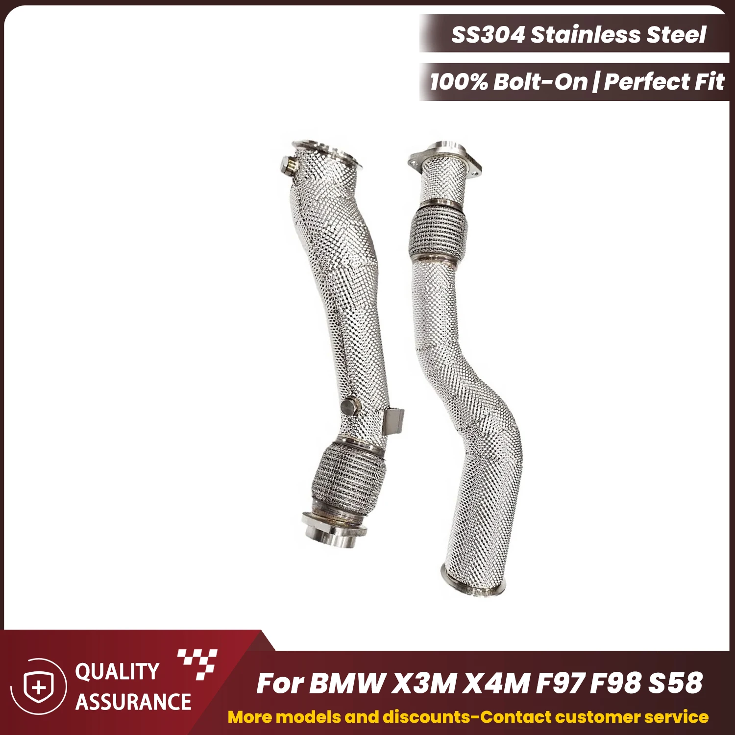 

Stainless Steel Downpipe ECCF for BMW X3M X4M F97 F98 S58 High Flow No Drone Plug & Play OEM Warranty Friendly