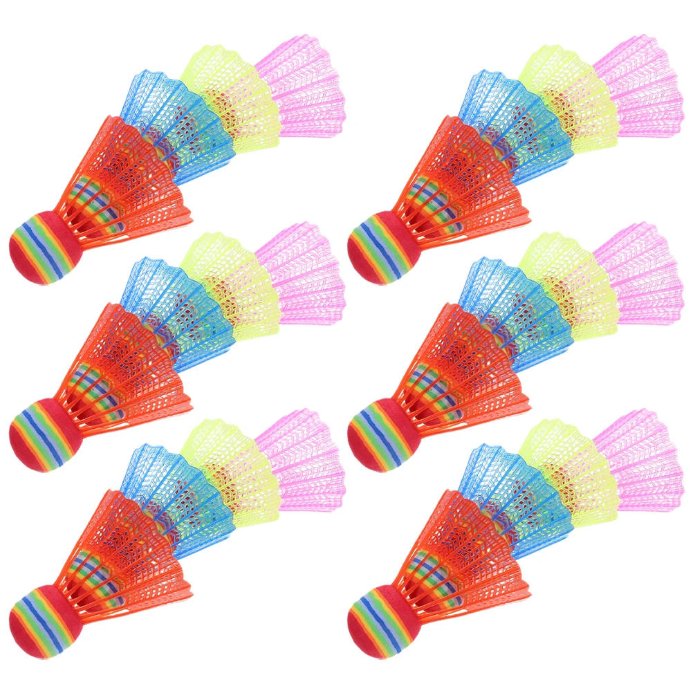 

24Pcs Multiuse Colored Shuttlecocks Kids Badminton Durable Lightweight Foam Plastic Indoor Outdoor Activities Kids Badminton Set