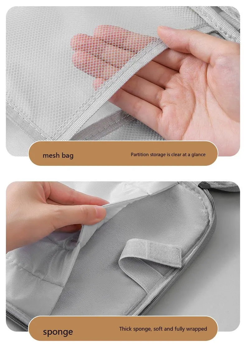Leichte Tablet-Tragetasche 11-15,6 Zoll Oxford-Handtasche für iPad mit Plüschfutter – Detail 12