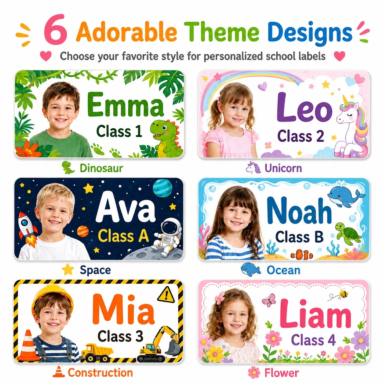 

Custom Photo Name Stickers, 4CM Personalized Labels for Bottles, Lunch Boxes, Notebooks, Pencil Cases and Storage Boxes