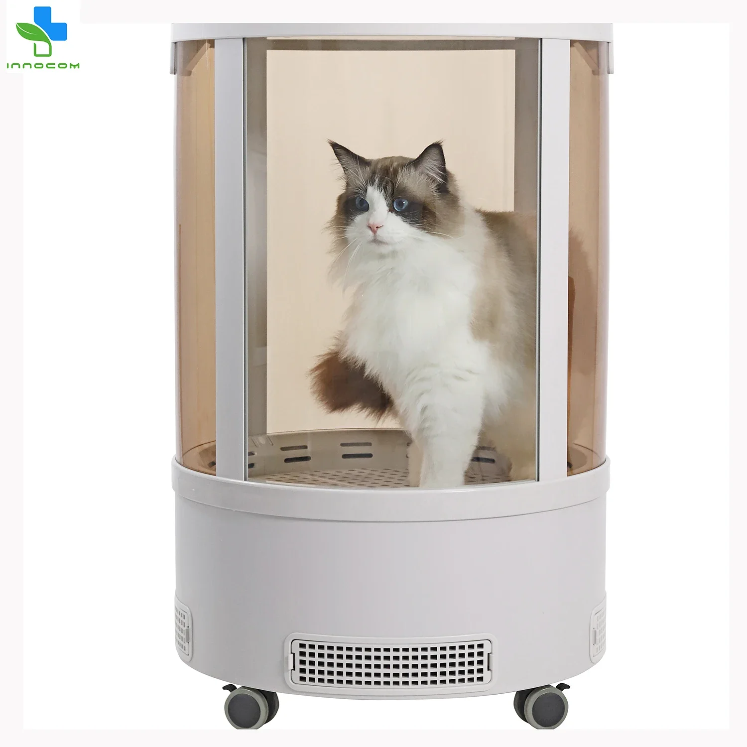 Pet Drying Cabinet Electric Pet Hair Grooming Round Acrylic Plastic Cabinet for Small Animals
