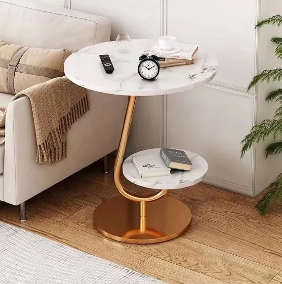 

Легкий роскошный современный небольшой журнальный столик для дома, гостиной, угловой столик для маленькой квартиры, приставной столик для спальни или балкона