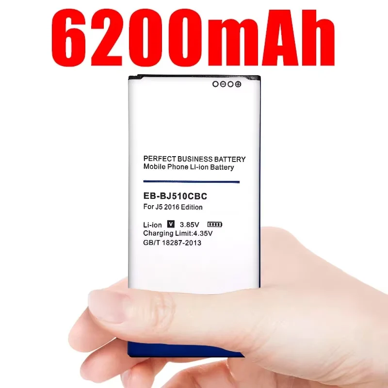 6200mah Eb-bj510cbc Li-ion Phone Battery for Samsung Galaxy J5 2016 Edition Replacement J510 J510fn J510f J510g J510y