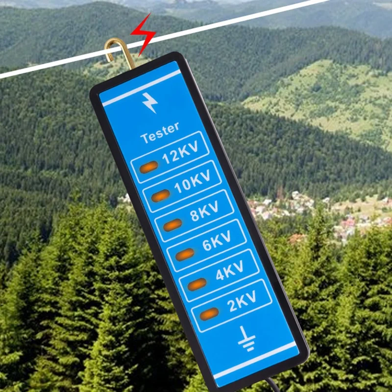 1 шт., тестер напряжения для неонового забора 12 кВ, профессиональный индикатор 2000 до 12000 В, 6 неоновых индикаторов, синий и черный пластик для ферм