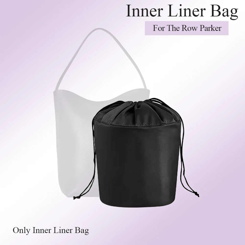 

Nylon Purse Organizer Insert for the Row Parker Bucket Bag Inner Liner Bag Organizer Black Drawstring Bag Cosmetics Stroage Bag