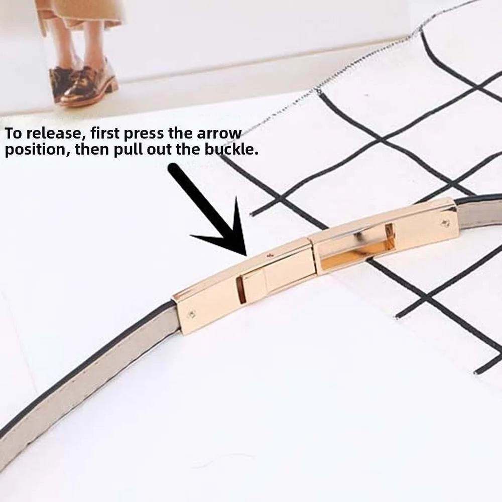 

Простой регулируемый ремень из лакированной кожи, универсальный прочный ремень с тонкой пряжкой, однотонные аксессуары для одежды, женский пояс для женщин