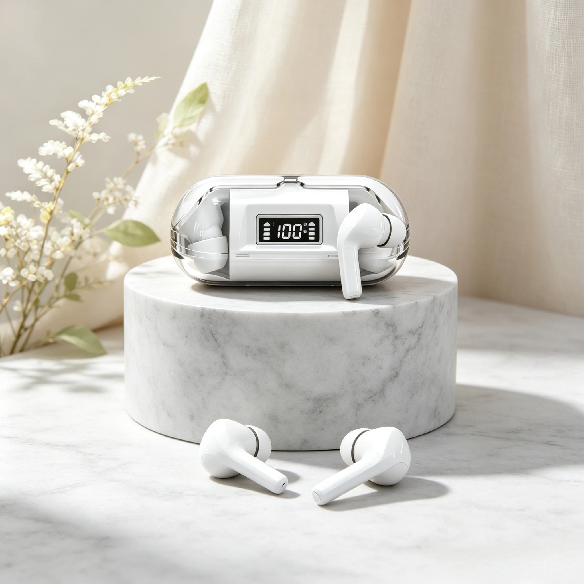 TWS Headphones Earbuds Bluetooth Earphones Wireless Headset Wholesale New Women Sport Men Smart Display Stereo Microphone