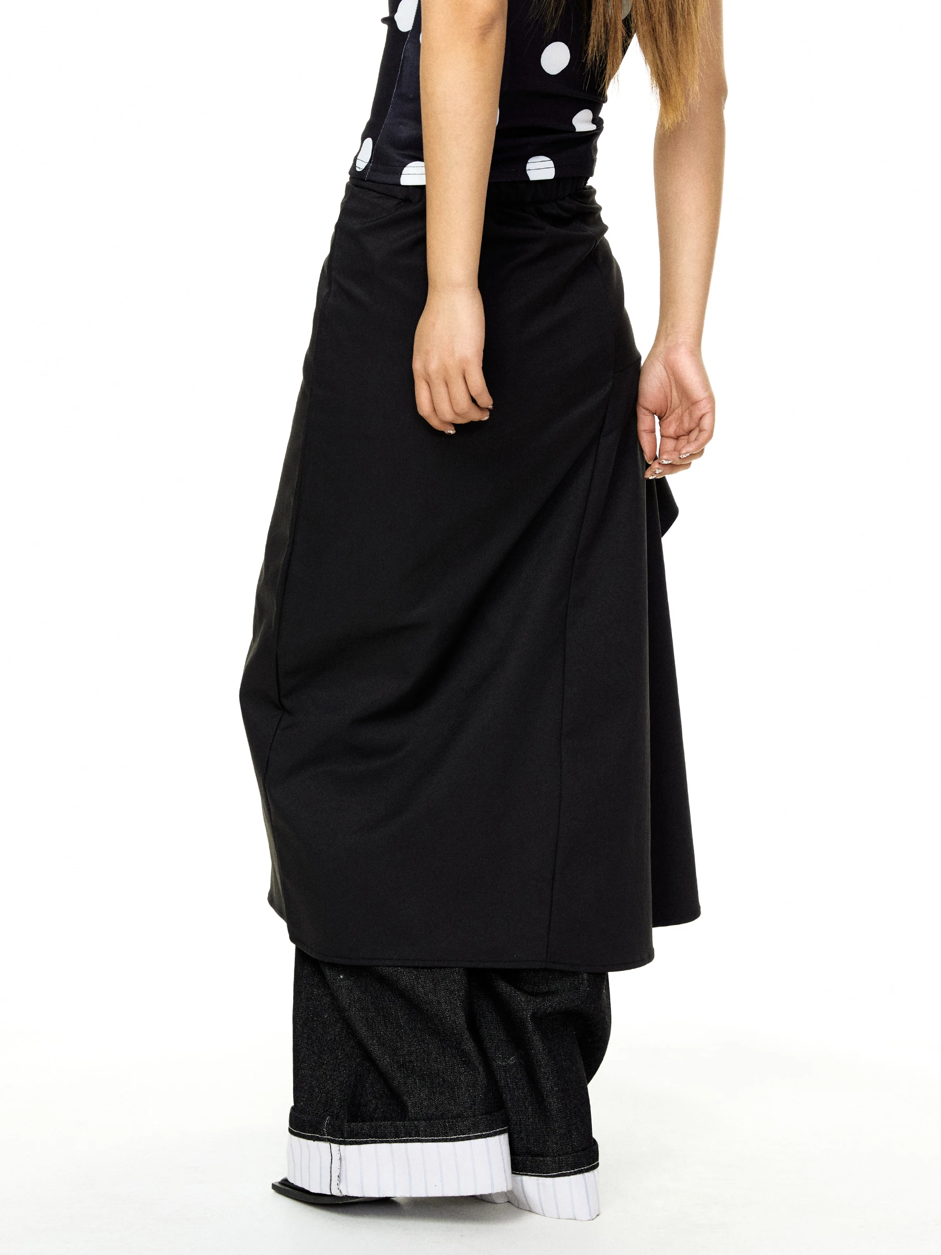 Asymmetric High Waist A-Line Skirt Women's Spring New Design Loose Slimming Midi Skirt Vintage Style Casual Outdoor Wear