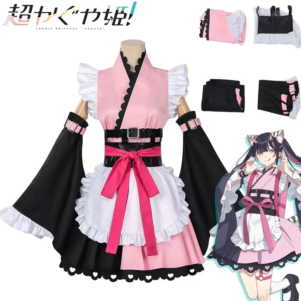

Anime Cosmic Princess Kaguya Komezawa Nii‌ Cosplay Costume Women Top Skirt Full Set Kimono Stage Uniform Masquerade Clothes