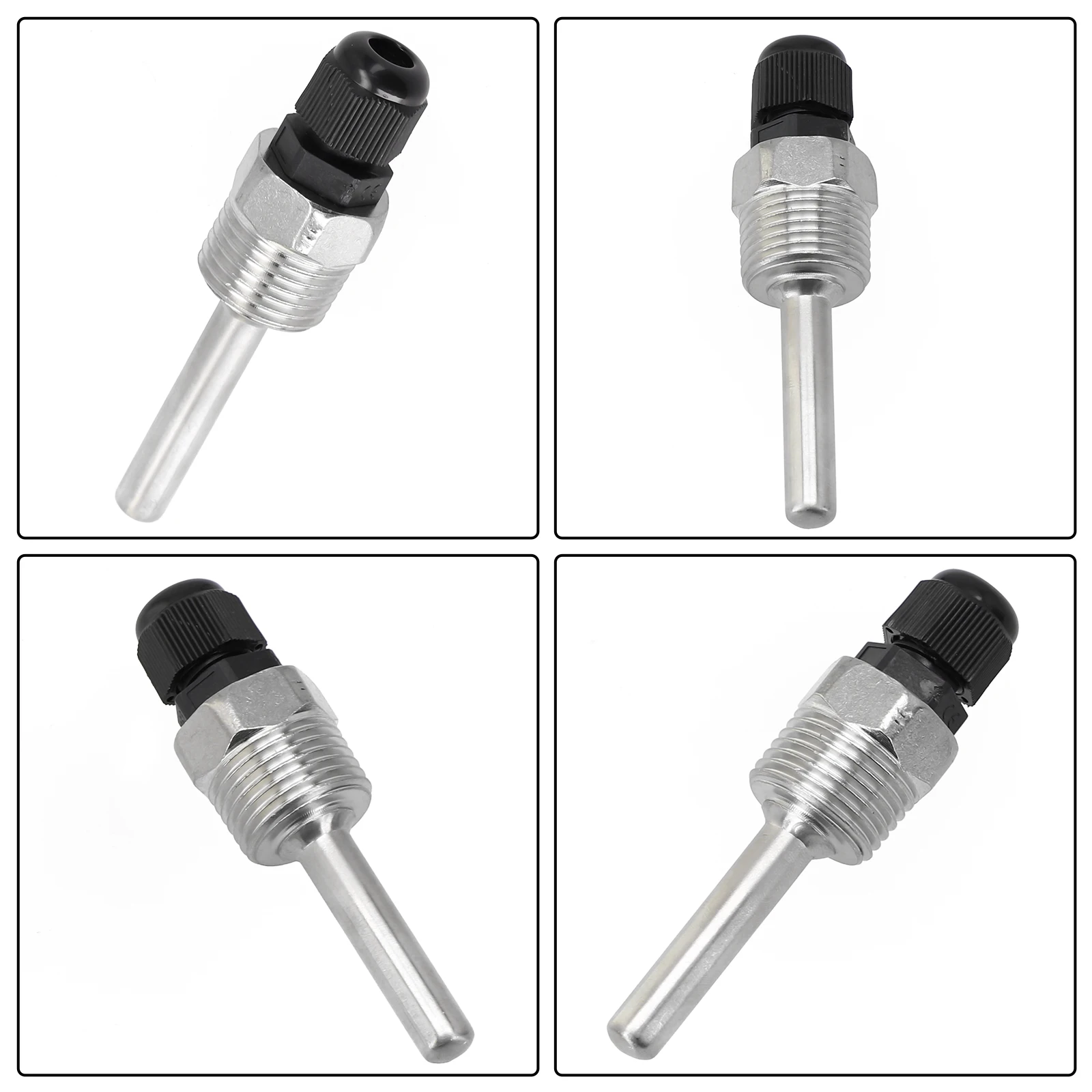 2Pcs Thermowell Stainless Steel G1/2 Thread Thermowell Immersion Sleeve For Temperature Sensor 30/50/100/150/200/250/300/500mm