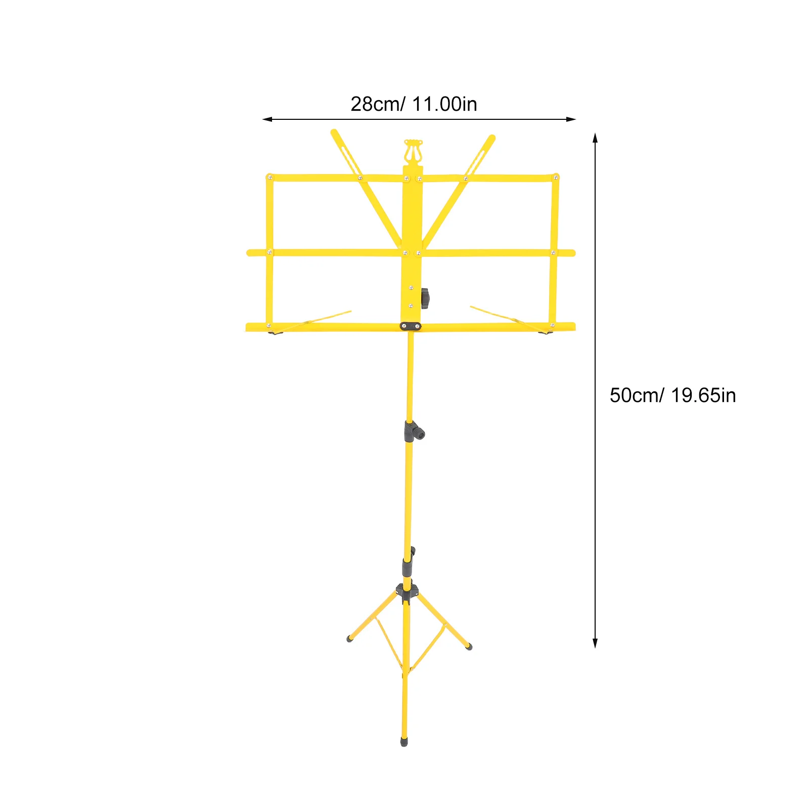 حامل موسيقى معدني أصفر قابل للطي بارتفاع قابل للتعديل متعدد الزوايا لحمل أوراق الموسيقى وإكسسوارات الجيتار