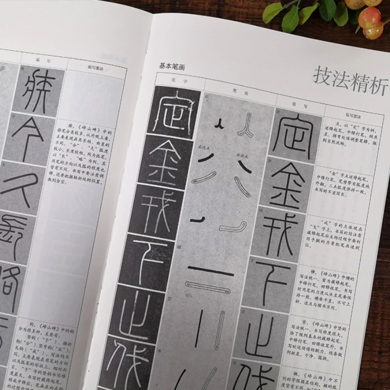 Seal Script Copybook Chinese Yishan Stele Rubbing Book Qin Dynasty Li Si Seal Script Characters Strokes Fram Technique Textbook