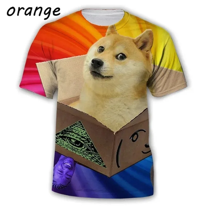 

3D Kabosu Shiba Inu Printed T Shirts Funny Doge Graphic T-shirt Harajuku Fashion Casual Streetwear Cute Kids Y2k Tops Tee Shirts