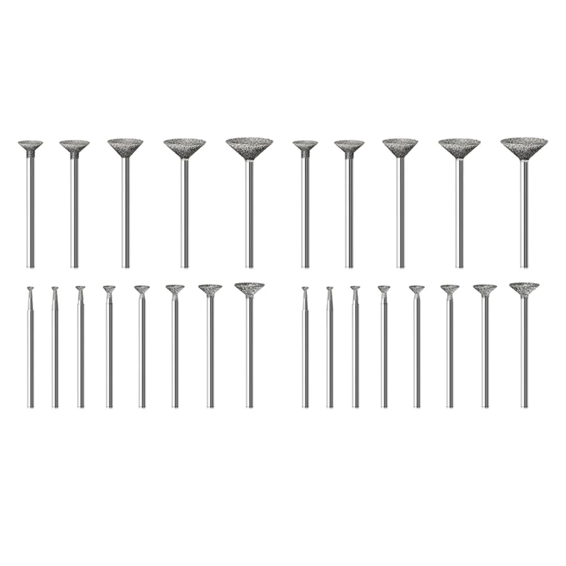 ABMO Stone Carving Set Diamond Burr Bits Compatible With For Dremel, 26PCS Polishing Kits Rotary Tools Accessories