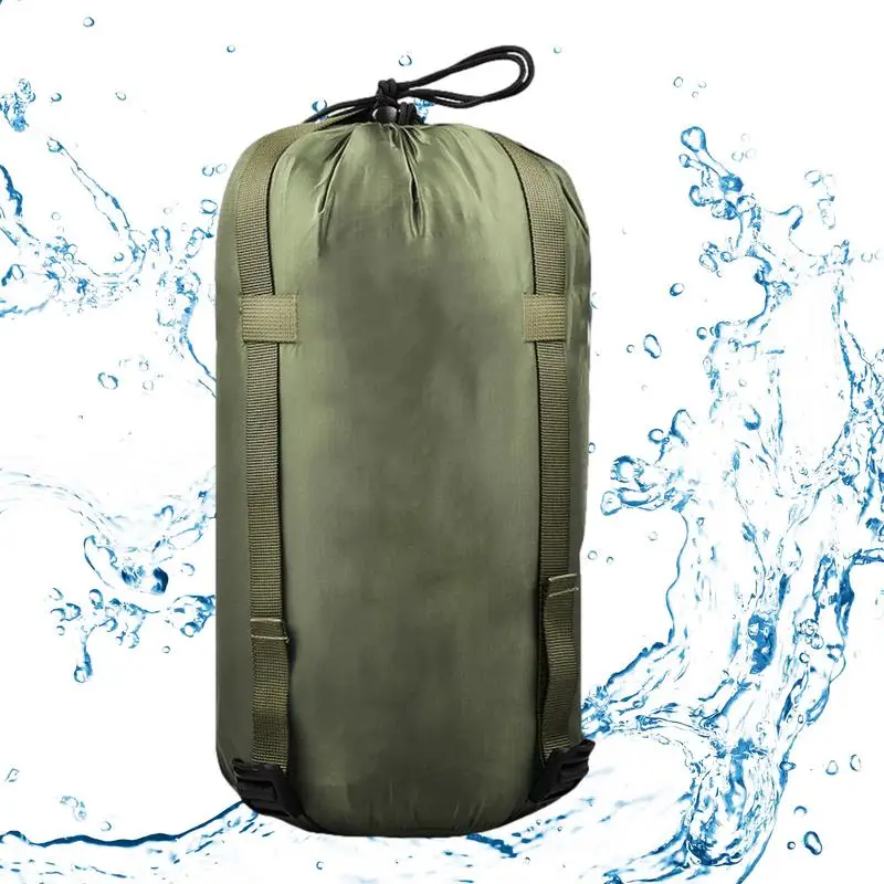 Waterproof Compression Stuff Sack Outdoor Camping Sleeping Bag Storage Bag 38*18cm Drawstring Design Nylon Compression Bag