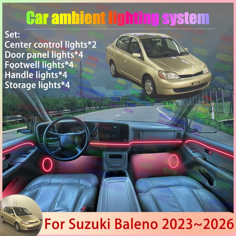 

For Toyota Platz Yaris Echo 2000~2005 XP10 2001 2/18 in 1 Car Atmosphere Light Lamp RGB Shade Ensemble Streamer Atmosphere Set