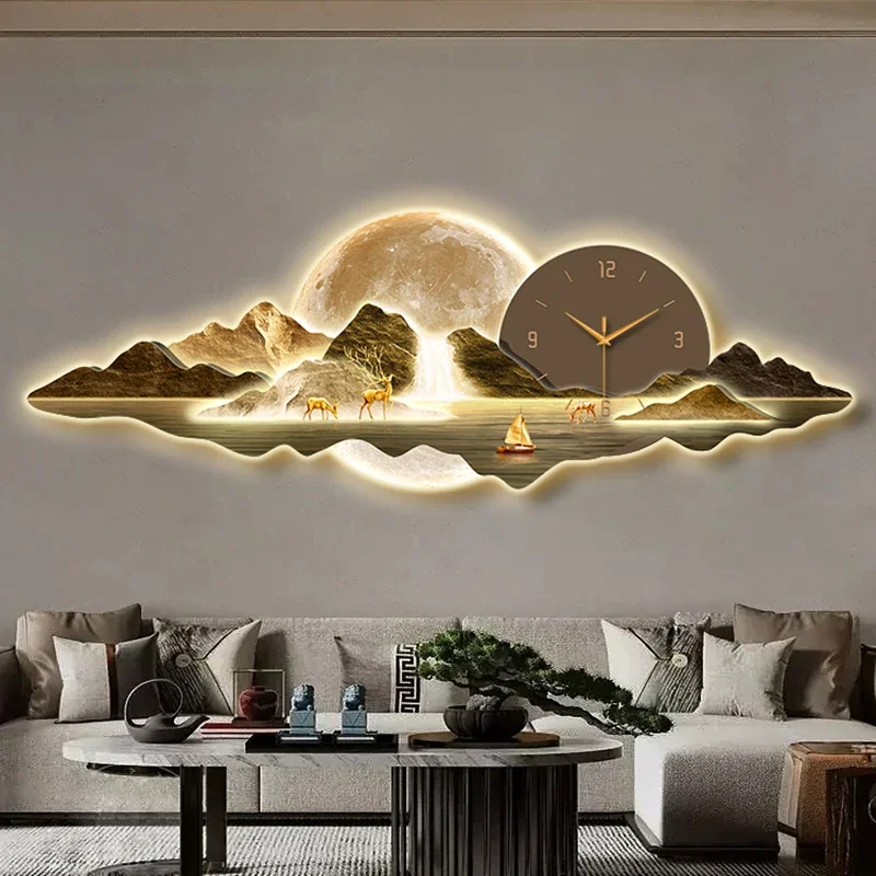 Relaxing Interior Wall Clocks Living Room Art Mural Modern Big Wall Watch Minimalist Nordic Replica Reloj De Pared Home Decor