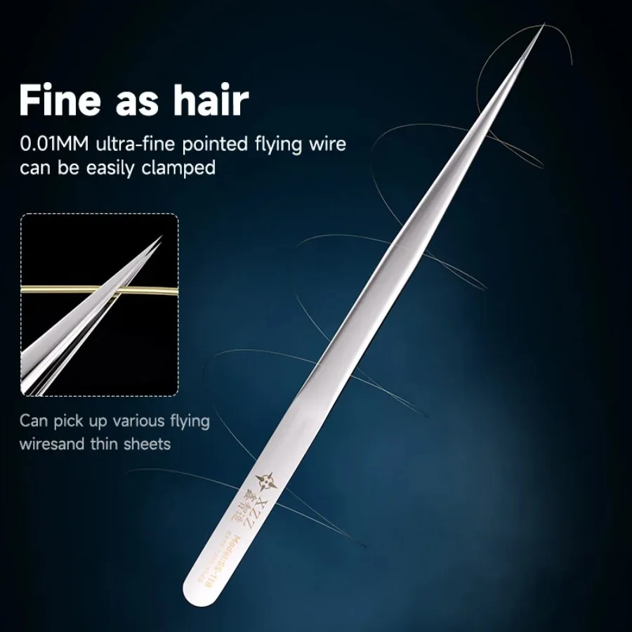 XZZ SS-11A/SS-11B 0.01MM Hand-Polished Stainless Steel 3D Tweezers for Mobile Phone Repair Mainboard Flying Wires Clamping Tools