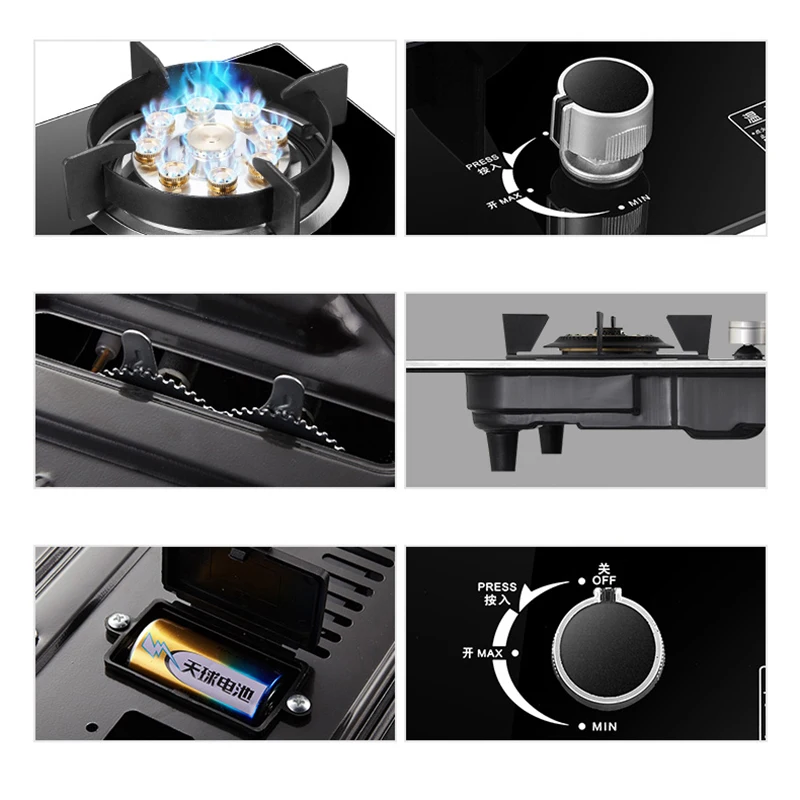 ホット販売低価格ガス炊飯器 LPG スマートポータブルガスコンロガラストップバッテリーシングルバーナーガスストーブキッチン用