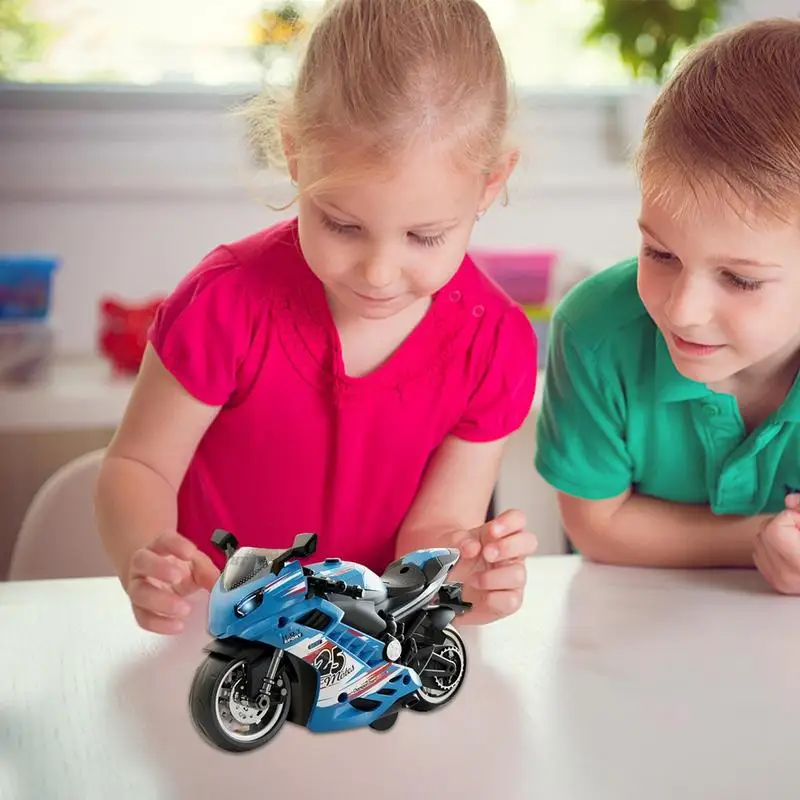 Sound und Licht Motorrad angetrieben spielen Spielzeug Motorrad freundliches Motorrad mit Pullback-Motor für Jungen Mädchen Kinder Erwachsene