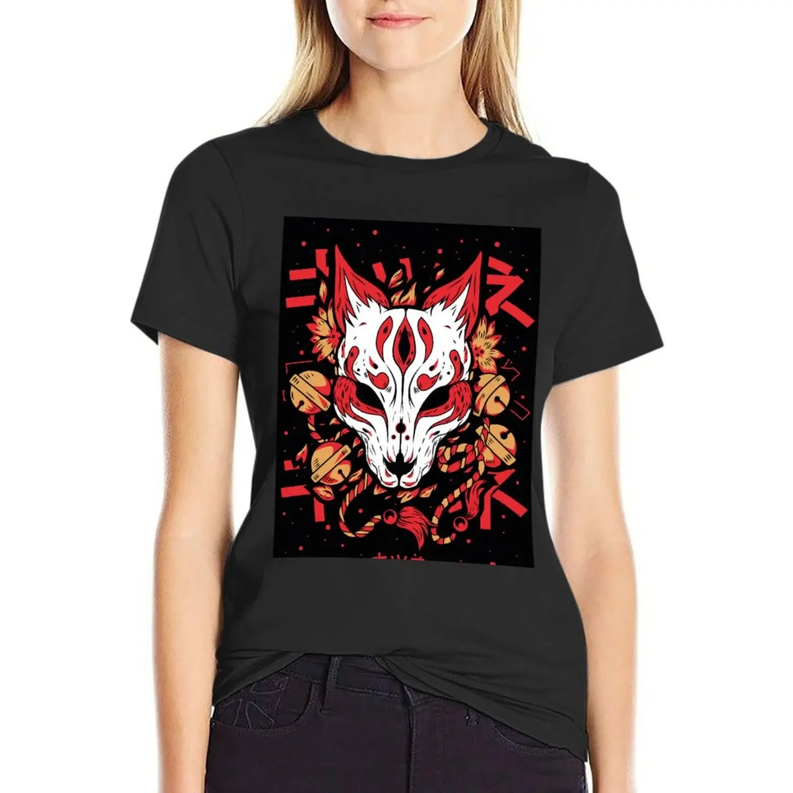 

The Great Mascara Kitsune T-Shirt plain Female clothing cute tops t-shirt dress for Women sexy