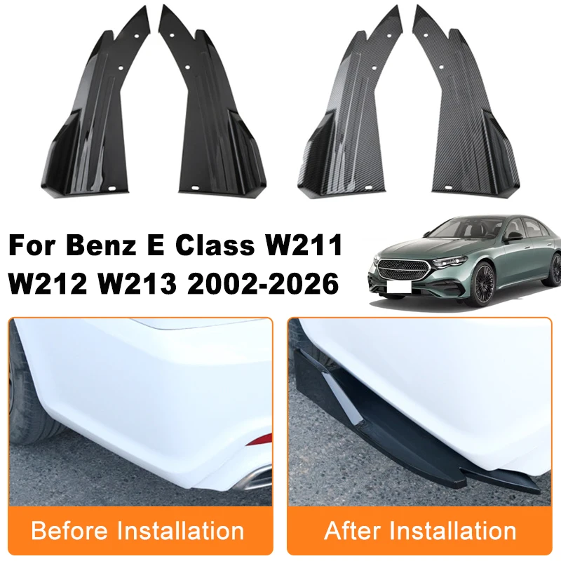 

Car Rear Bumper Spoiler Lip Diffuser Side Skirt Splitter Wrap Angle Anti-Crash For Benz E Class W211 W212 W213 2002-2026 2003