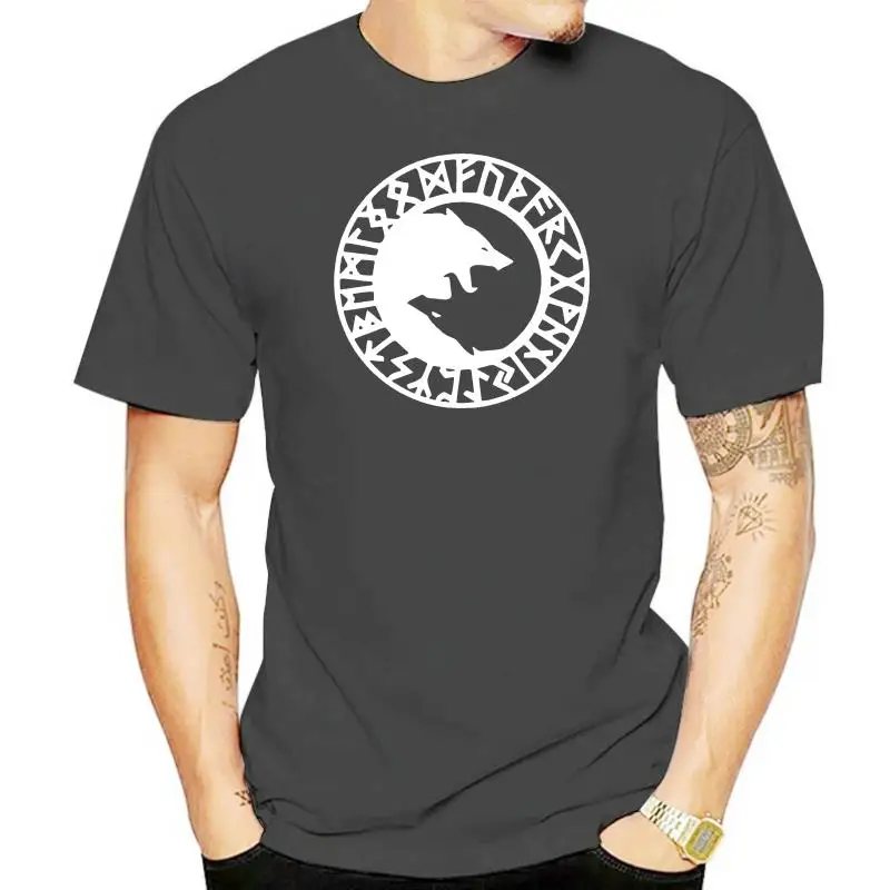 VIKING Nordic Yin Yang Wolf runes T-shirt t shirt