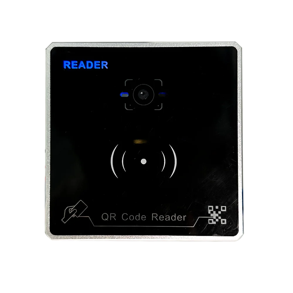 Metal Wiegand Interface 125Khz 13.56MHZ RFID Reader ISO14443A 1D 2D Qr Code Scanner RFID QR Code Access Control Reader