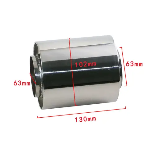 JZZ 스테인레스 스틸 럭셔리카 로고 배기 공명기, 범용 자동차용, 2.5 인치