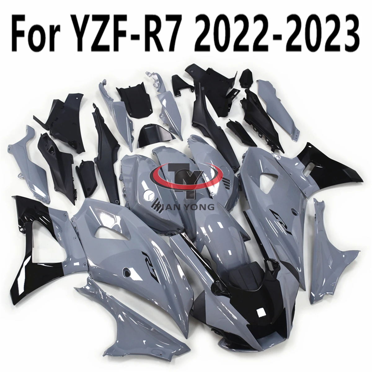 

All cement ash is shiny Bodywork Cowling For YZF R7 2022-2023 Motorcycle Full Fairing Kit Customize Injection