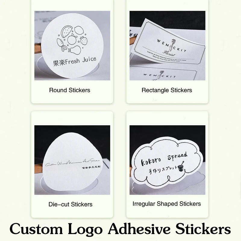 Customizable Photo Stickers with Multicolor Logos - Durable Waterproof Labels for Promotional Events & Corporate Gifts