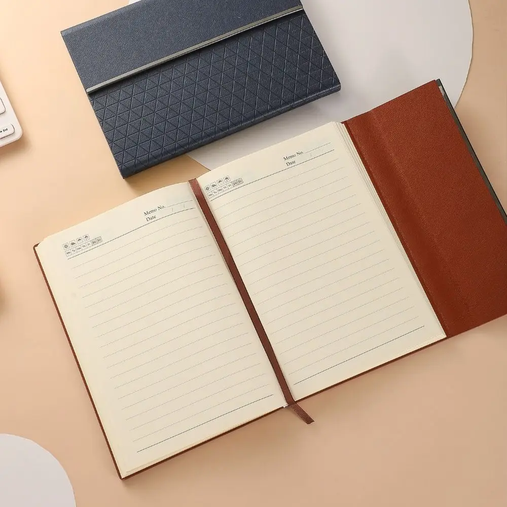 

200 Pages A5 Notebook PU Leather Cover with Bookmark Students Notebook Magnetic Buckle Thickened Paper Business Office Notepad