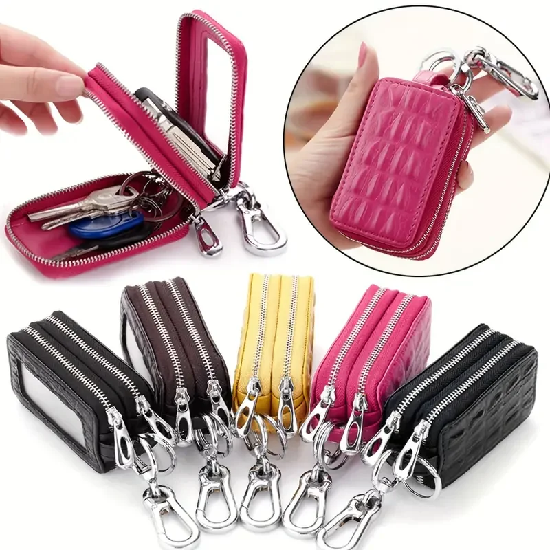 

Versatile Mini Wallet Key Holder Bag for Men And Women Textured Keychain Teenage Money Bag