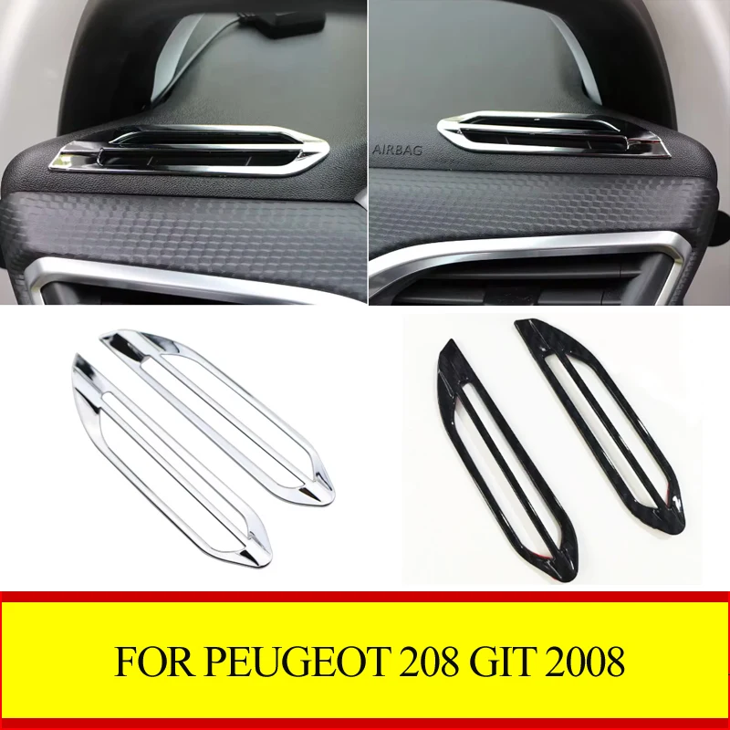 Für Peugeot 208 2008 2014 - 2018 208 GTI ABS Chrom Interne Klimaanlage Vent Trim Pailletten Aufkleber Auto Zubehör