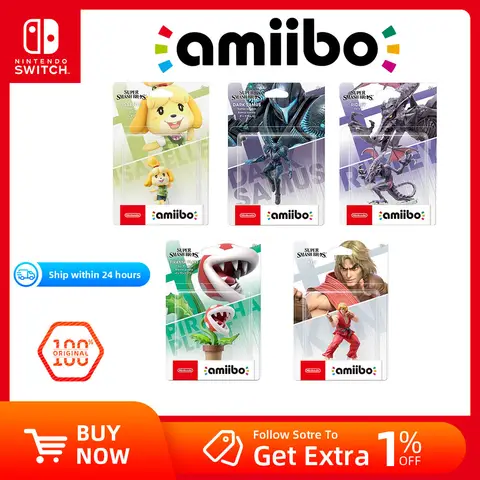 Nintendo Switch Amiibo - Super Smash Bros. Serisi -Isabelle, Ken, Plranha Plant, RIDLEY, DARK SAMUS - Switch OLED için