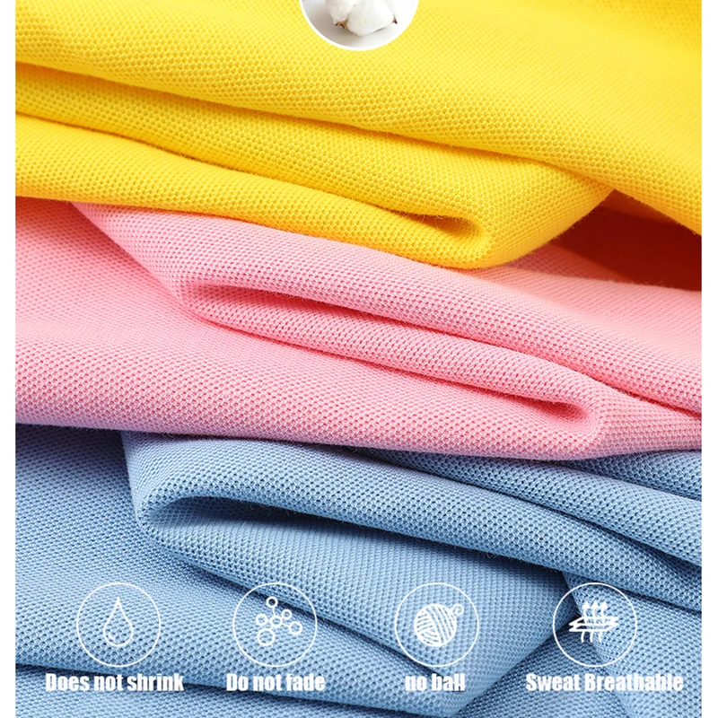 100% Cotton Top Quality 2025 Summer New Men\'s Polos Shirts Plus Size XS-5XL Solid Color Short Sleeve Polos Homme Lapel Male Tops