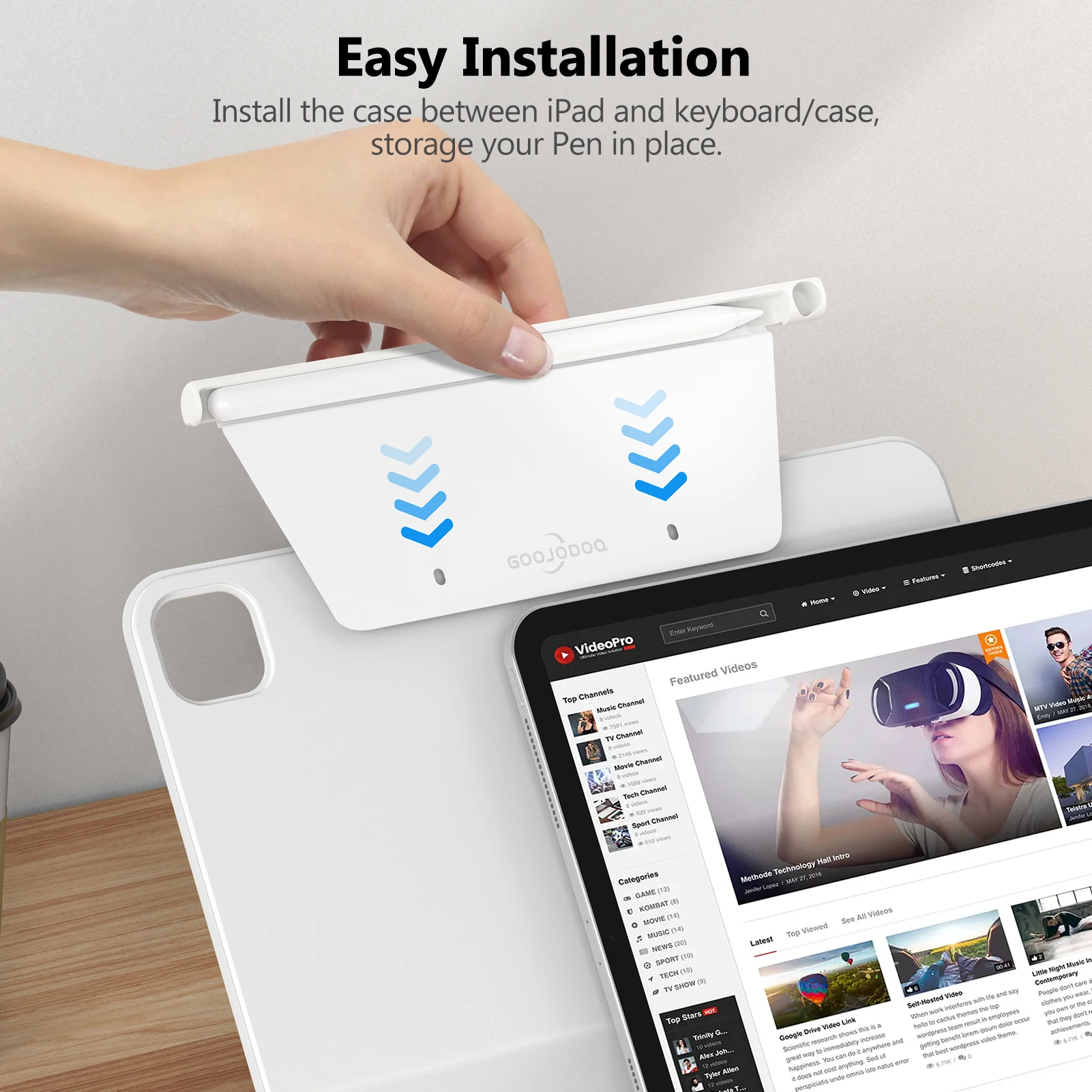 Smart Magic Keyboard Folio for Apple & GOOJODOQ Magic Keyboard Magnetic Smart Folio for Apple Pencil 1 2 Holder