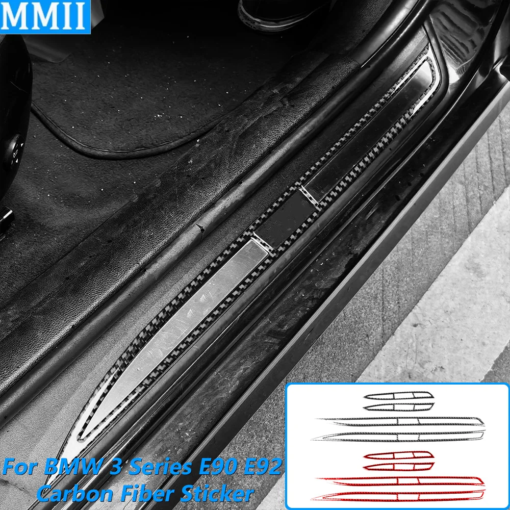 

Для BMW 3 серии E90 E92 M3 2005-2012: накладка на внутренний порог двери, карбоновая панель, аксессуары для интерьера автомобиля, наклейка