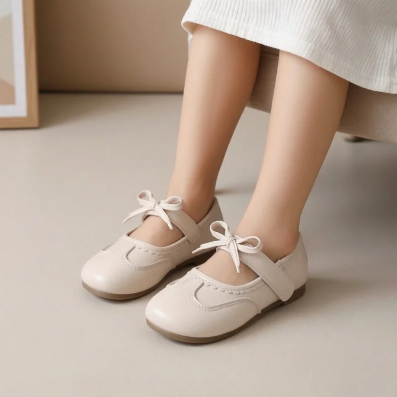 

Spring Autumn New Fashion Classmate Girl Sweet Bow Princess Shoes Children Baby Flats Loafer Size 21-30