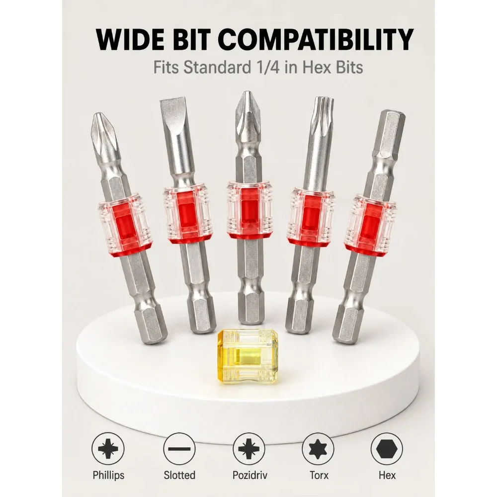 Magnetizer Demagnetization Tool, Magnetic Coil for 6.35mm 1/4in Electric Screwdriver Drill Bits, Strong Magnetic Design