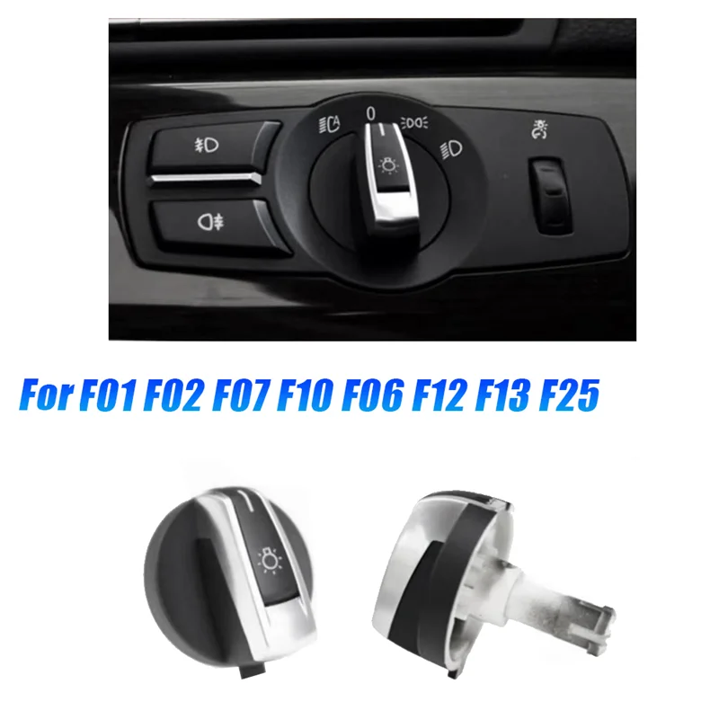 

1 PCS Car Headlight Control Switch Knob Black ABS For BMW F01 F02 F07 F10 F06 F12 F13 F25 Head Light Lamp Operation Lighting