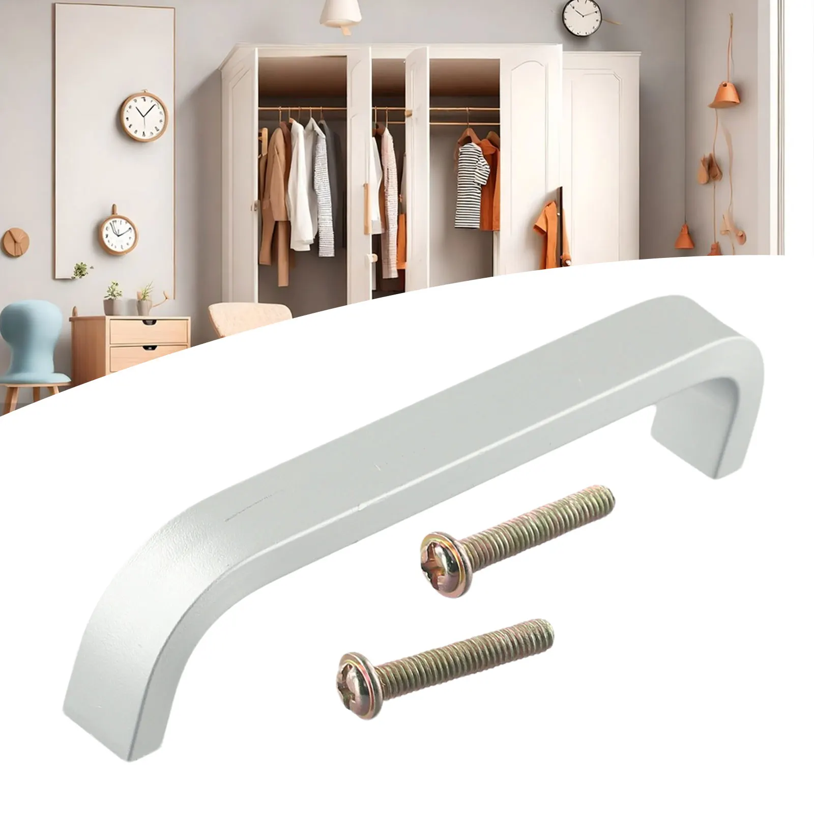 Cabinet Handles Kitchen Door Handles Drawer Knobs Space Aluminum Wardrobe Door Handles Brushed Modern Style Hardware