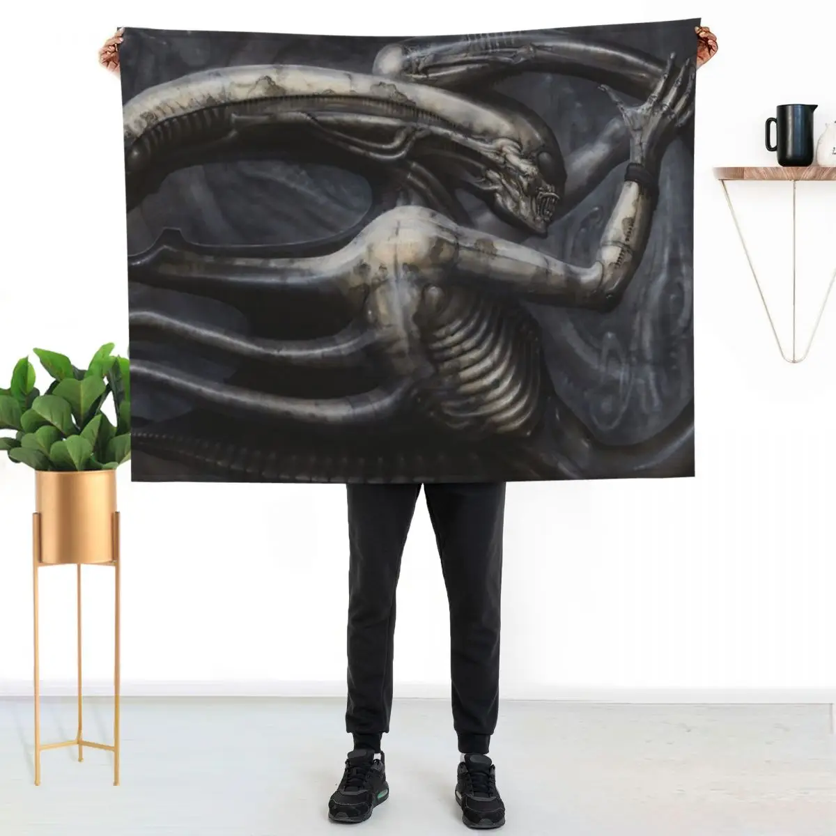 

H.R Giger - Necronomicon IV Throw Blanket Warm Flannel Blanket for Couch Chair Bedroom