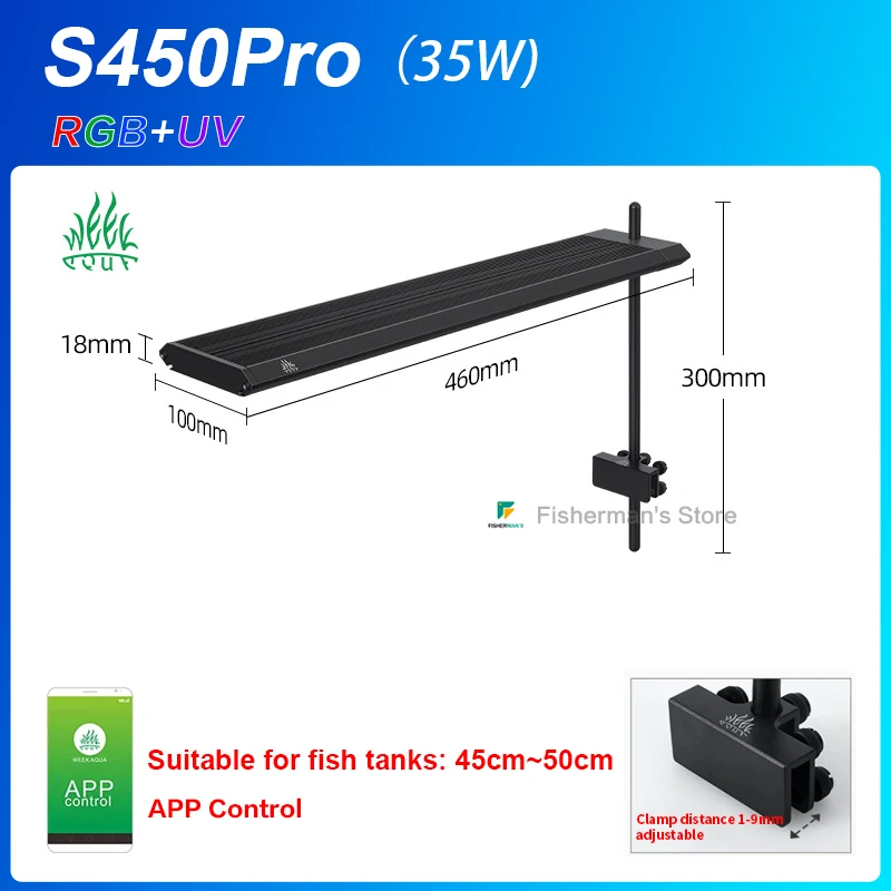 WEEK AQUA S series S300/400/450Pro ,Aquarium Light Water Grass And