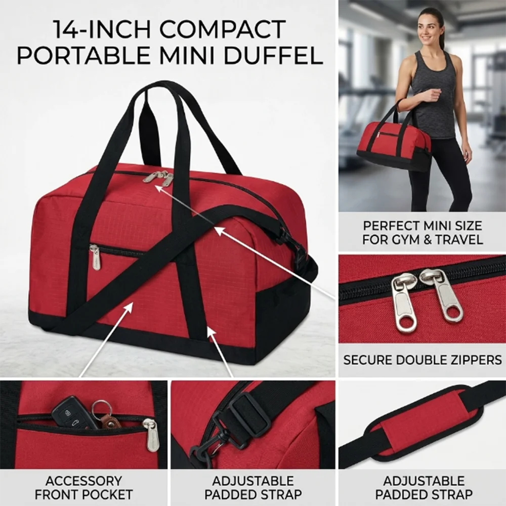 14 Inch Travel Gym Bag Short-distance Luggage Portable Fitness Bags Shoulder Crossbody Bag Handbags Carry On Weekender Bag