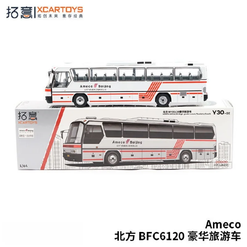 Xcartoys&POPRACE 1/64 Northern BFC6120 luxury tour bus Ameco bus simulation alloy car model