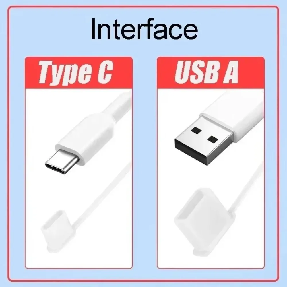 USB Type-C Charging Port Transparent Dust Plug with Rope Anti-Lost Dustproof Protector Cap Stopper Data Cable Type C Clear Cover