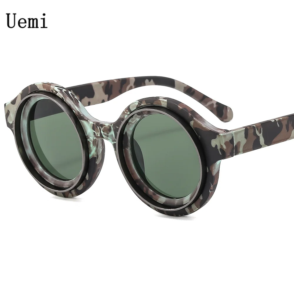 

New Retro Camouflage Round Sunglasses For Women Men Fashion Vintage Colorful Frame Sun Glasses Trending UV400 Eyeglasses