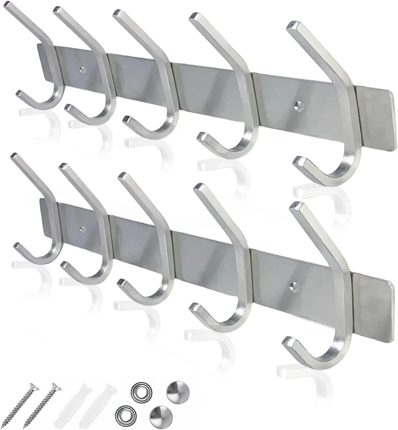

Coat Rack Wall Mount 2 Pack Stainless Steel Heavy Duty Hooks for Hats Towels Jackets Bathroom Entryway Hanger